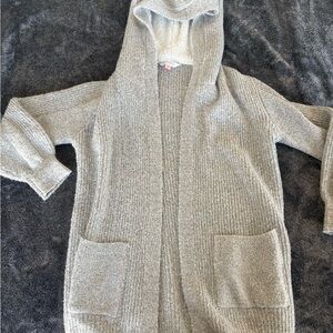 Cozy Gray Hooded Women's Sweater